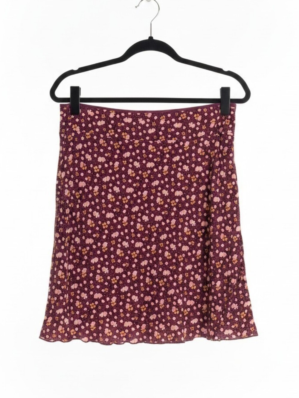 Free People Burgundy Floral Mini Skirt